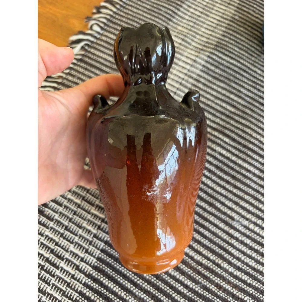 Vintage Weller Oretta Pottery‎ Vase Brown Orange Floral Art Deco 41 Hand Painted